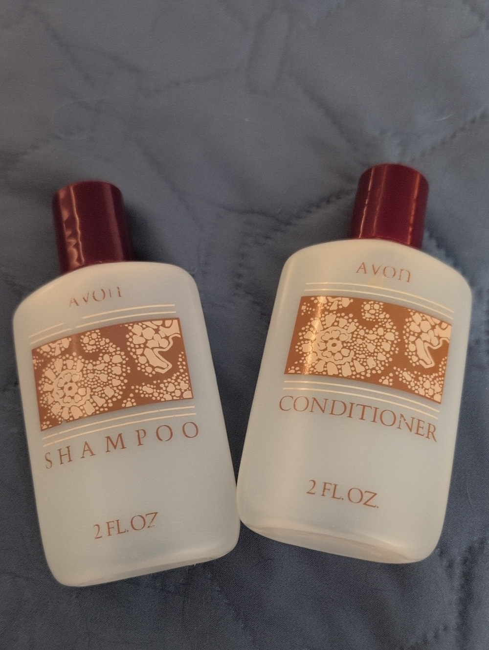 Vintage Avon Travel Shampoo And Conditioner in White and Brown Packaging